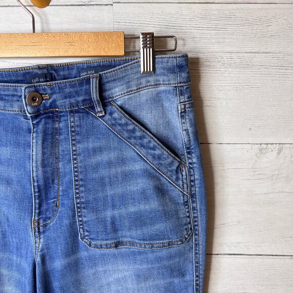 J Jill Jeans Womens Size 10 High-Rise Straight Leg Patch Pocket Denim Cuffed - Picture 7 of 16